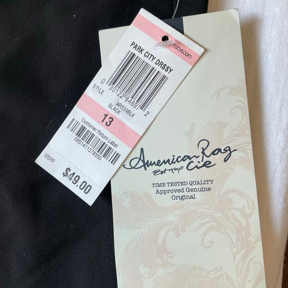 American Rag Cie Women Formal Pants size 13 Flared Wide Leg Rayon Mix Black NWT - Picture 7 of 11